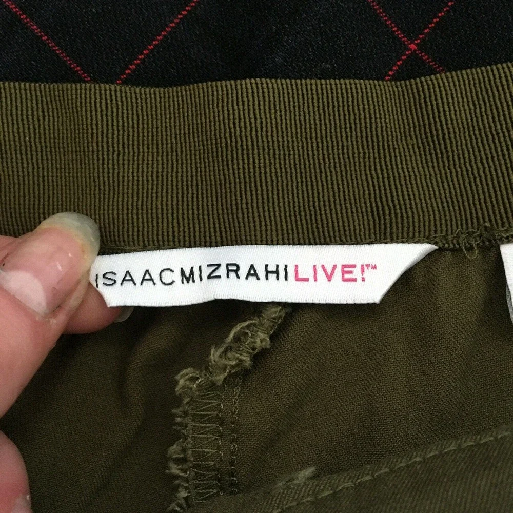 Isaac Mizrahi Pants Womens‎ Sz 14P Olive Green Stretch Casual Crop Leggings